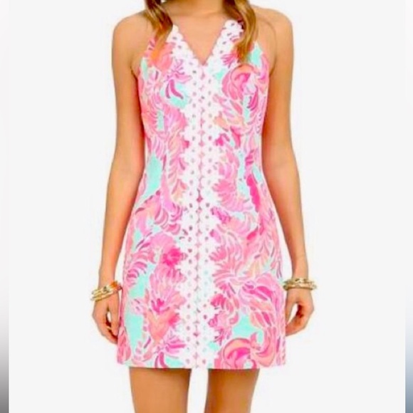 Lilly Pulitzer Dresses & Skirts - Lilly Pulitzer Pearl Poolside Blue Love Birds Shift Dress 6